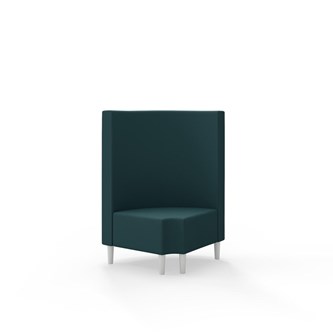 Snake hjørnemodul 90 grader R 12 rund med træben, mellemhøj ryg sh 43