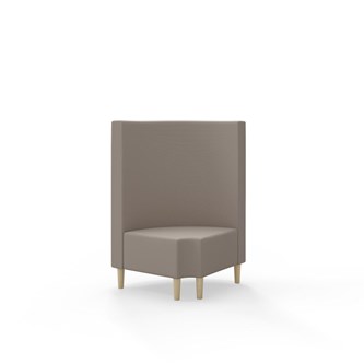 Snake hjørnemodul 90 grader R 12 rund med træben, mellemhøj ryg sh 43