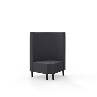 Snake hjørnemodul 90 grader R 12 rund med træben, mellemhøj ryg sh 43