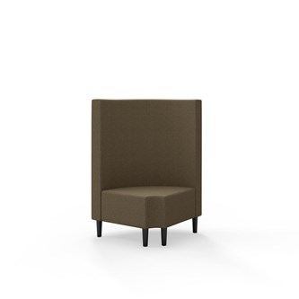 Snake hjørnemodul 90 grader R 12 rund med træben, mellemhøj ryg sh 43