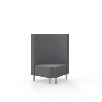 Snake hjørnemodul 90 grader R 12 rund med træben, mellemhøj ryg sh 43