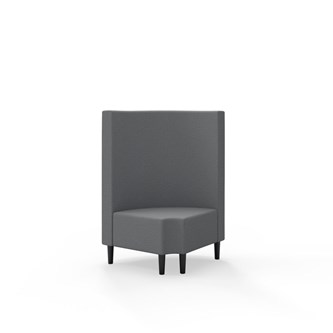 Snake hjørnemodul 90 grader R 12 rund med træben, mellemhøj ryg sh 43