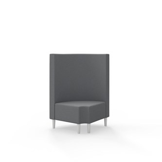 Snake hjørnemodul 90 grader R 12 rund med træben, mellemhøj ryg sh 43