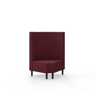 Snake hjørnemodul 90 grader R 12 rund med træben, mellemhøj ryg sh 43