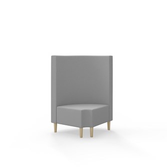 Snake hjørnemodul 90 grader R 12 rund med træben, mellemhøj ryg sh 43