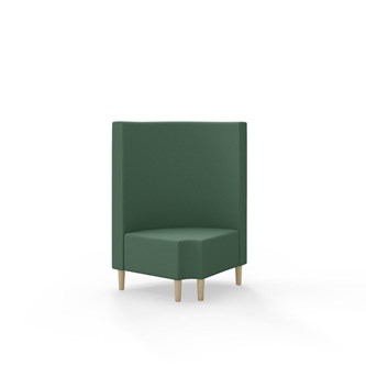 Snake hjørnemodul 90 grader R 12 rund med træben, mellemhøj ryg sh 43