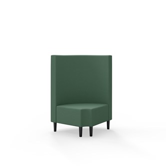 Snake hjørnemodul 90 grader R 12 rund med træben, mellemhøj ryg sh 43