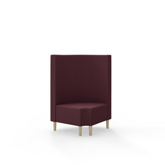 Snake hjørnemodul 90 grader R 12 rund med træben, mellemhøj ryg sh 43