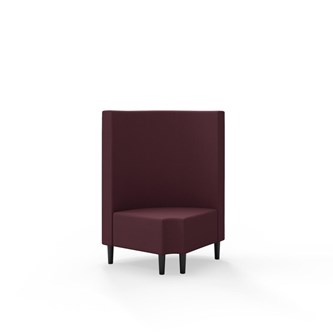 Snake hjørnemodul 90 grader R 12 rund med træben, mellemhøj ryg sh 43