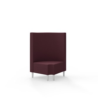 Snake hjørnemodul 90 grader R 12 rund med træben, mellemhøj ryg sh 43