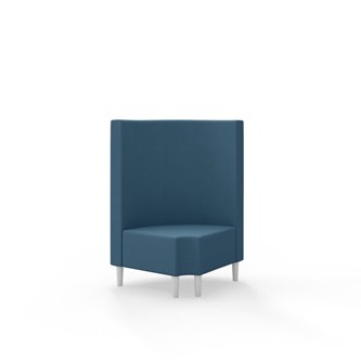 Snake hjørnemodul 90 grader R 12 rund med træben, mellemhøj ryg sh 43