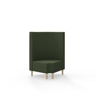 Snake hjørnemodul 90 grader R 12 rund med træben, mellemhøj ryg sh 43