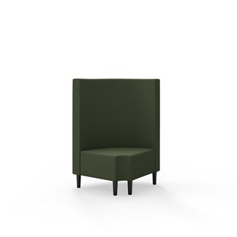 Snake hjørnemodul 90 grader R 12 rund med træben, mellemhøj ryg sh 43