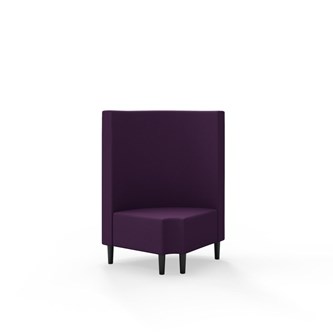 Snake hjørnemodul 90 grader R 12 rund med træben, mellemhøj ryg sh 43