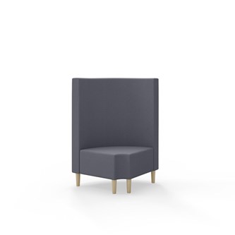 Snake hjørnemodul 90 grader R 12 rund med træben, mellemhøj ryg sh 43