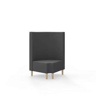 Snake hjørnemodul 90 grader R 12 rund med træben, mellemhøj ryg sh 43