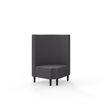 Snake hjørnemodul 90 grader R 12 rund med træben, mellemhøj ryg sh 43