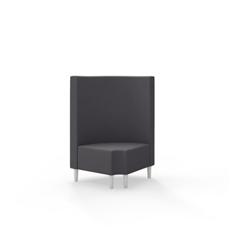 Snake hjørnemodul 90 grader R 12 rund med træben, mellemhøj ryg sh 43