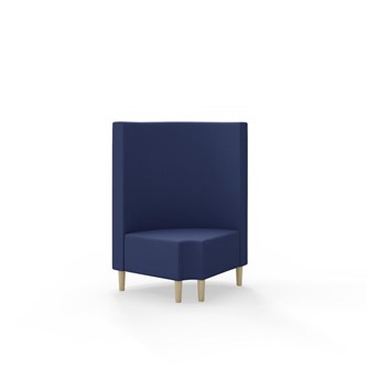 Snake hjørnemodul 90 grader R 12 rund med træben, mellemhøj ryg sh 43