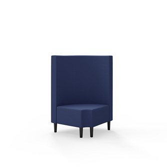 Snake hjørnemodul 90 grader R 12 rund med træben, mellemhøj ryg sh 43