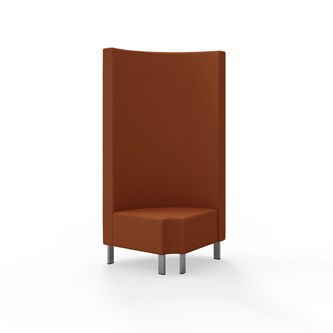 Snake hjørnemodul 90 grader R 12 rund med metalben, høj ryg sh 43