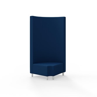 Snake hjørnemodul 90 grader R 12 rund med træben, høj ryg sh 37,5