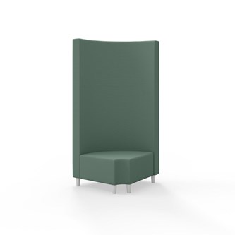 Snake hjørnemodul 90 grader R 12 rund med træben, høj ryg sh 37,5