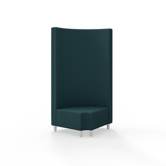 Snake hjørnemodul 90 grader R 12 rund med træben, høj ryg sh 37,5