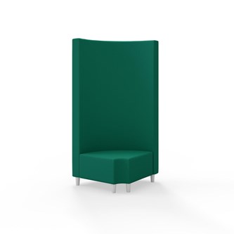 Snake hjørnemodul 90 grader R 12 rund med træben, høj ryg sh 37,5