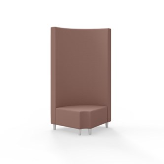 Snake hjørnemodul 90 grader R 12 rund med træben, høj ryg sh 37,5