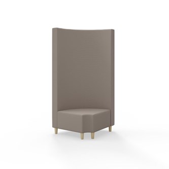 Snake hjørnemodul 90 grader R 12 rund med træben, høj ryg sh 37,5