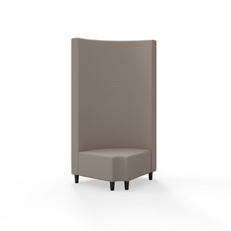 Snake hjørnemodul 90 grader R 12 rund med træben, høj ryg sh 37,5