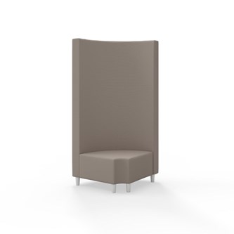 Snake hjørnemodul 90 grader R 12 rund med træben, høj ryg sh 37,5