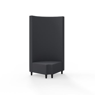 Snake hjørnemodul 90 grader R 12 rund med træben, høj ryg sh 37,5