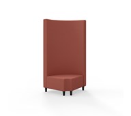 Snake hjørnemodul 90 grader R 12 rund med træben, høj ryg sh 37,5