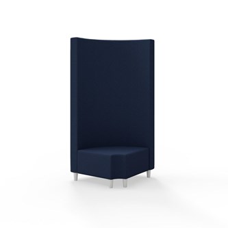 Snake hjørnemodul 90 grader R 12 rund med træben, høj ryg sh 37,5