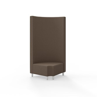 Snake hjørnemodul 90 grader R 12 rund med træben, høj ryg sh 37,5