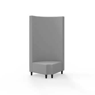 Snake hjørnemodul 90 grader R 12 rund med træben, høj ryg sh 37,5