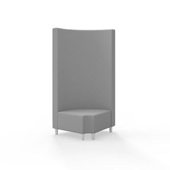 Snake hjørnemodul 90 grader R 12 rund med træben, høj ryg sh 37,5