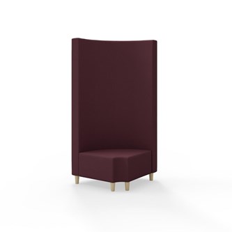 Snake hjørnemodul 90 grader R 12 rund med træben, høj ryg sh 37,5