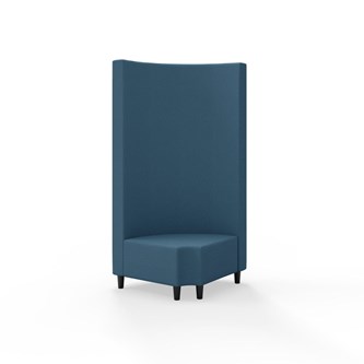 Snake hjørnemodul 90 grader R 12 rund med træben, høj ryg sh 37,5