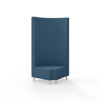 Snake hjørnemodul 90 grader R 12 rund med træben, høj ryg sh 37,5