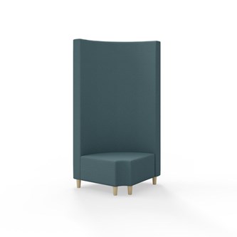 Snake hjørnemodul 90 grader R 12 rund med træben, høj ryg sh 37,5