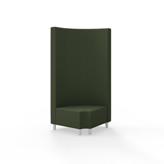 Snake hjørnemodul 90 grader R 12 rund med træben, høj ryg sh 37,5