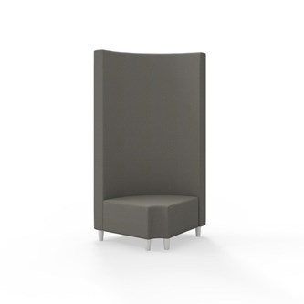 Snake hjørnemodul 90 grader R 12 rund med træben, høj ryg sh 37,5