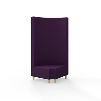 Snake hjørnemodul 90 grader R 12 rund med træben, høj ryg sh 37,5