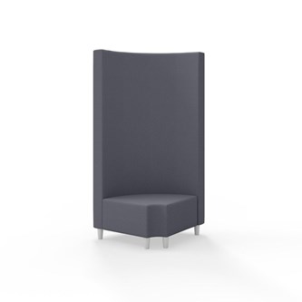 Snake hjørnemodul 90 grader R 12 rund med træben, høj ryg sh 37,5