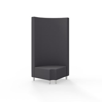 Snake hjørnemodul 90 grader R 12 rund med træben, høj ryg sh 37,5