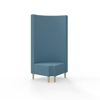 Snake hjørnemodul 90 grader R 12 rund med træben, høj ryg sh 43