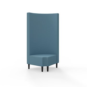 Snake hjørnemodul 90 grader R 12 rund med træben, høj ryg sh 43